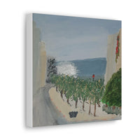 Silver Sea -- reproduction of an original small acrylic painting by Naama Zahavi-Ely