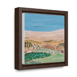 The way to Jerusalem, a reproduction of an original small acrylic painting by Naama Zahavi-Ely, painted July 2023.  Gallery Canvas Wraps, Square Frame