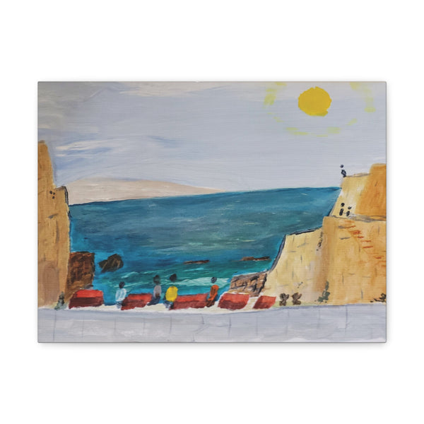 Acre, a reproduction of an original acrylic painting by Naama Zahavi-Ely -- Canvas Gallery Wraps