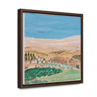 The way to Jerusalem, a reproduction of an original small acrylic painting by Naama Zahavi-Ely, painted July 2023.  Gallery Canvas Wraps, Square Frame