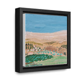 The way to Jerusalem, a reproduction of an original small acrylic painting by Naama Zahavi-Ely, painted July 2023.  Gallery Canvas Wraps, Square Frame