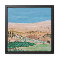 The way to Jerusalem, a reproduction of an original small acrylic painting by Naama Zahavi-Ely, painted July 2023.  Gallery Canvas Wraps, Square Frame