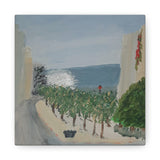 Silver Sea -- reproduction of an original small acrylic painting by Naama Zahavi-Ely