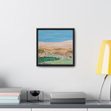 The way to Jerusalem, a reproduction of an original small acrylic painting by Naama Zahavi-Ely, painted July 2023.  Gallery Canvas Wraps, Square Frame