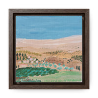 The way to Jerusalem, a reproduction of an original small acrylic painting by Naama Zahavi-Ely, painted July 2023.  Gallery Canvas Wraps, Square Frame