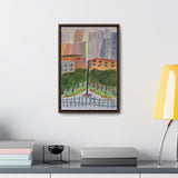 A view in New York City, a reproduction of an original small acrylic painting by Naama Zahavi-Ely, painted July 2023.  Gallery Canvas Wraps, Vertical Frame