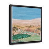 The way to Jerusalem, a reproduction of an original small acrylic painting by Naama Zahavi-Ely, painted July 2023.  Gallery Canvas Wraps, Square Frame