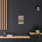 A view in New York City, a reproduction of a small original acrylic painting by Naama Zahavi-Ely, painted July 2023.  Classic Canvas
