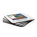 Cork back coaster with artwork from the poster for Opera in Williamsburg's La Traviata, performed September 12, 14, and 16, 2018