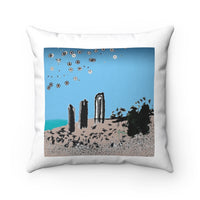 Beach series 1 -- spun Polyester Square Pillow with original design by Naama Zahavi-Ely