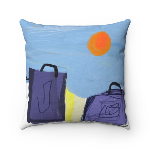 Beach series -- spun Polyester Square Pillow with original design by Naama Zahavi-Ely