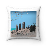 Beach series 1 -- spun Polyester Square Pillow with original design by Naama Zahavi-Ely