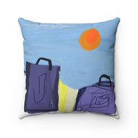 Beach series -- spun Polyester Square Pillow with original design by Naama Zahavi-Ely