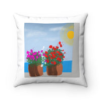 Beach series 1 -- spun Polyester Square Pillow with original design by Naama Zahavi-Ely