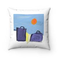 Beach series 1 -- spun Polyester Square Pillow with original design by Naama Zahavi-Ely