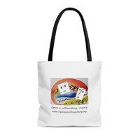 AOP Tote Bag with Opera in Williamsburg logo, white background