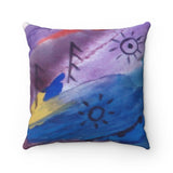Spun Polyester Square Pillow with original design by Naama Zahavi-Ely