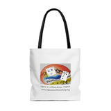 AOP Tote Bag with Opera in Williamsburg logo, white background