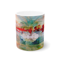 Cosi backgrounds 11, Opera in Williamsburg Virginia, White Ceramic Mug, 11oz and 15oz, artwork by Roxane Revon