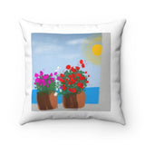 Beach series 1 -- spun Polyester Square Pillow with original design by Naama Zahavi-Ely