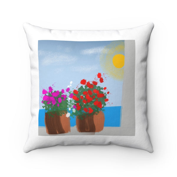 Beach series 1 -- spun Polyester Square Pillow with original design by Naama Zahavi-Ely