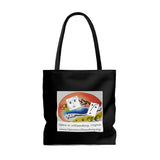 AOP Tote Bag with Opera in Williamsburg logo, black background