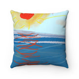 Beach series -- spun Polyester Square Pillow with original design by Naama Zahavi-Ely