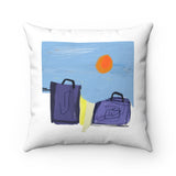 Beach series 1 -- spun Polyester Square Pillow with original design by Naama Zahavi-Ely