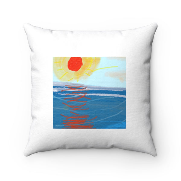 Beach series 1 -- spun Polyester Square Pillow with original design by Naama Zahavi-Ely