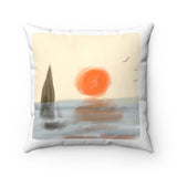 Beach series 1 -- spun Polyester Square Pillow with original design by Naama Zahavi-Ely