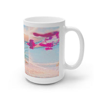 Cosi backgrounds 2, Opera in Williamsburg Virginia, White Ceramic Mug, 11oz and 15oz, artwork by Roxane Revon