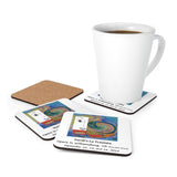 Cork back coaster with artwork from the poster for Opera in Williamsburg's La Traviata, performed September 12, 14, and 16, 2018